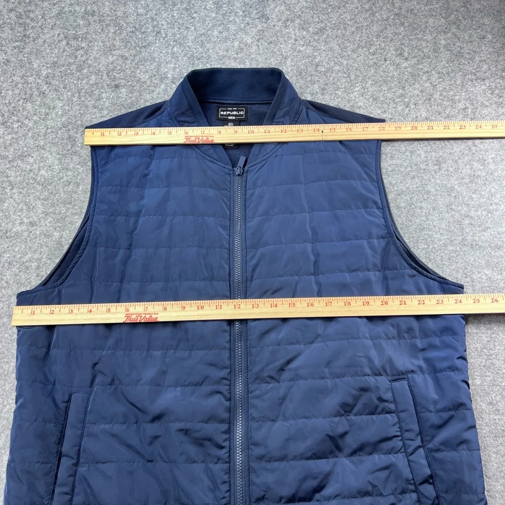 For The Republic Men's Dark Blue Quilted Vest zs XXL - Picture 6 of 11